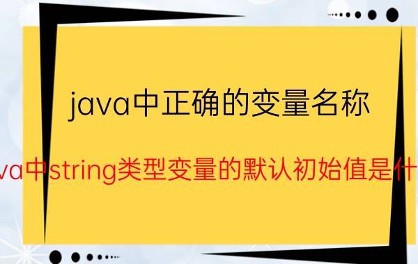 java中正确的变量名称 java中string类型变量的默认初始值是什么？